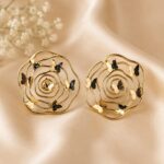 Golden Butterfly Spiral Statement Earrings