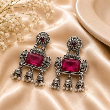 OXIDISE LIGHT MAJANTA EARRING
