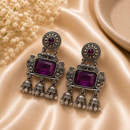 WINE OXIDISE EARRINGS