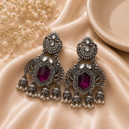 WINE OXIDISE EARRINGS