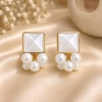 Monalisa Stone Pearl Drop Earrings for Women