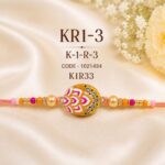 Pink & Gold Designer Enamel Rakhi (KR13) – Pack of 6