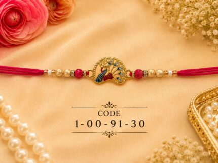 Peacock American Diamond Designer Rakhi (10091) - Pack of 6