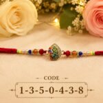 Peacock Feather American Diamond Designer Rakhi (13504) - Pack of 6