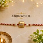 Gold-Tone American Diamond Designer Rakhi (5401) - Pack of 6
