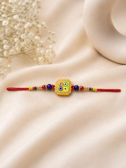 Designer Evil Eye Square Rakhi for Brother – Pack of 6