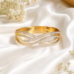 Elegant Infinity Gold Diamond Bangle ✨