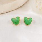 GREEN HEART EARRINGS