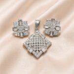 Luxury Silver Crystal Pendant & Stud Earrings