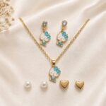 Gold Plated Pendant Necklace & Earrings