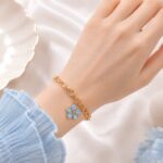 Korean blue Flower Charm Bracelet