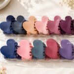 Heart Shape Matte Hair Claw Clip – Stylish Pastel Hair Accessory