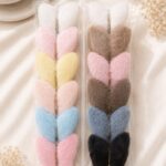 Fluffy Heart Hair Clips – Soft Plush Heart Hair Accessories Set