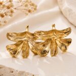 Elegant Gold Ginkgo Leaf Earrings