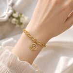 Gold Spiral Charm Bracelet