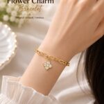 White Flower Charm Bracelet