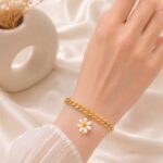 Gold Daisy Charm Bracelet