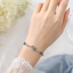 Elegant Blue Floral Hand Bracelet