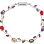 Multicolor tulip Silver-Tone Bracelet