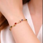 Multicolor tulip Gold-Tone Bracelet