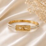 Elegant Gold Double-Line Crystal Designer Bracelet