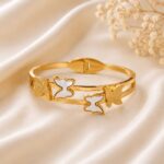 Elegant Gold Butterfly Mother of Pearl bracelet