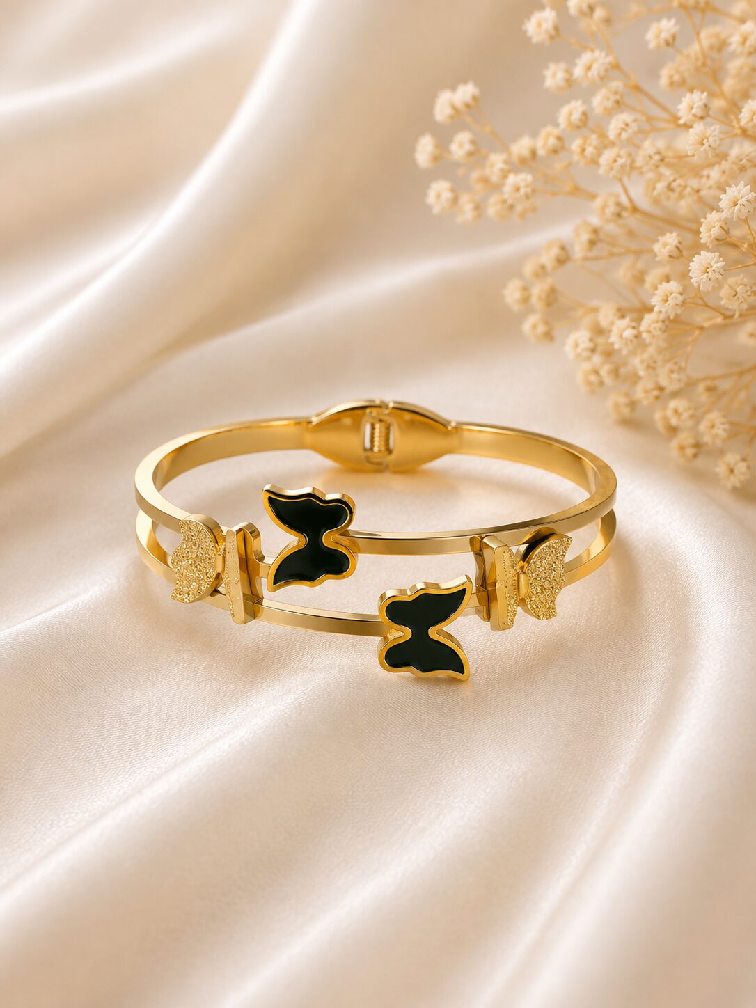 2026/08/1001772912.jpg Elegant Gold Black Butterfly Designer bracelet - Image 1