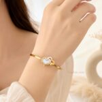 Korean Heart Design Gold Bracelet