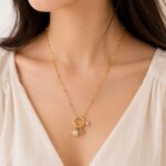 Gold Beaded Charm Necklace