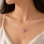 Rose Gold Pink Heart Pendant Necklace