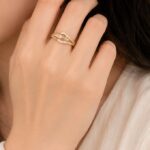 Elegant Korean Style Gold Geometric Ring