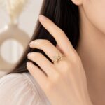 ✨ Crescent Sparkle — Elegant Statement Rose gold Ring 💍