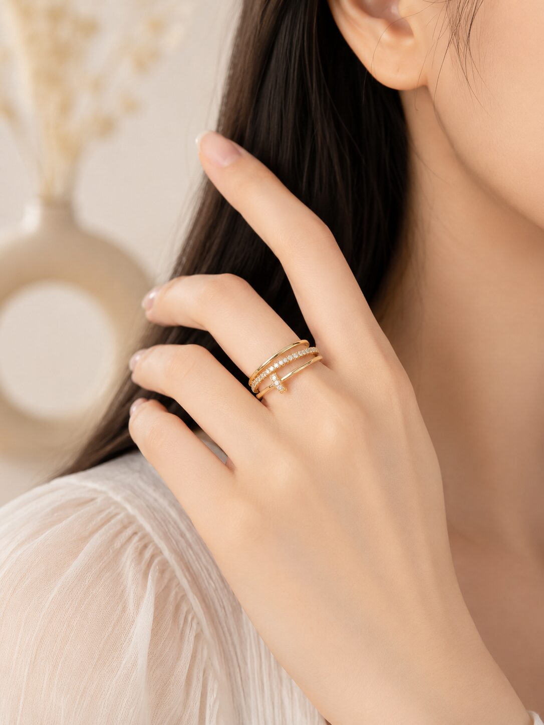 2026/08/1001775017.jpg ✨ Double Band Sparkle Rose gold Ring - Image 1