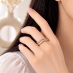 ✨ V-Shaped Diamond Rose gold ring