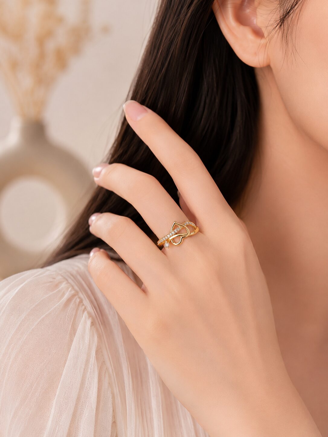 2026/08/1001775039.jpg 💫 Elegant Loop Rose gold Ring - Image 1