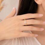 ✨ Twin Triangle Sparkle Rose gold Ring