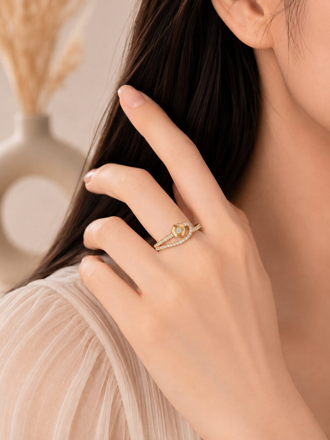 2026/08/1001775043.jpg ✨ Infinity Diamond Loop Rose gold Ring - Image 1