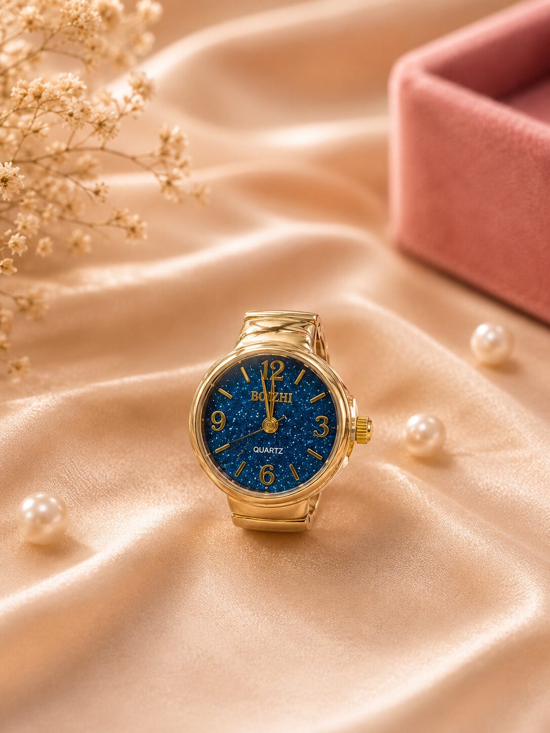 2026/08/1001775469.jpg Royal Blue Dial Ring Watch - Image 1