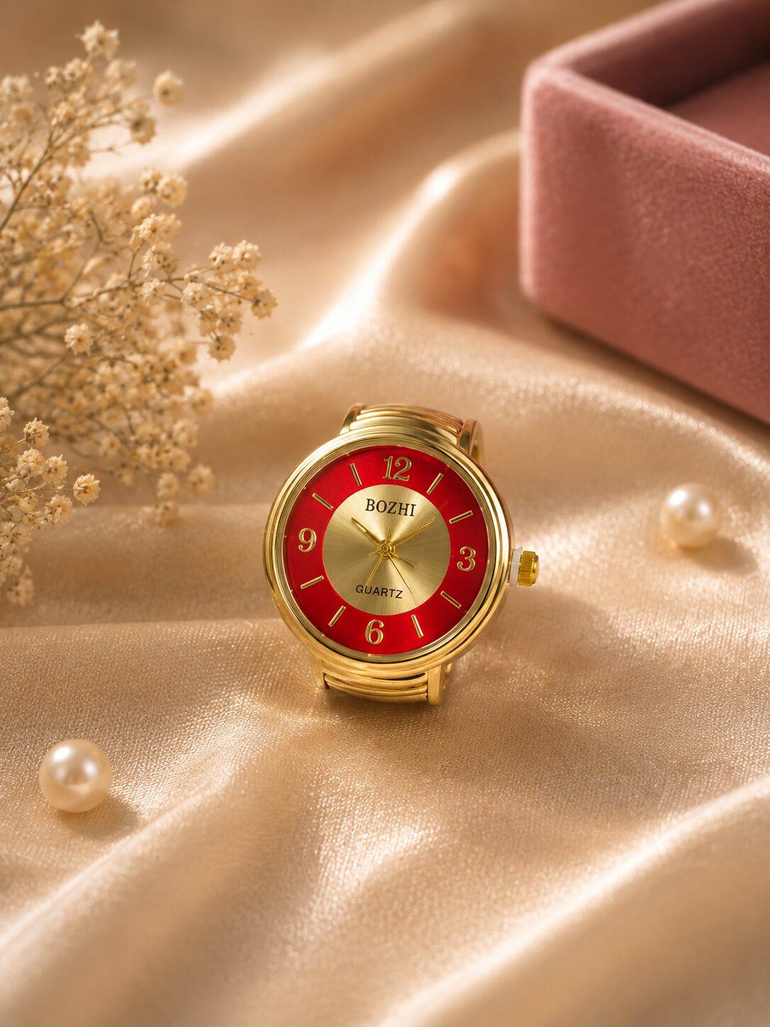 2026/08/1001775470.jpg Royal Red Dial Ring Watch - Image 1