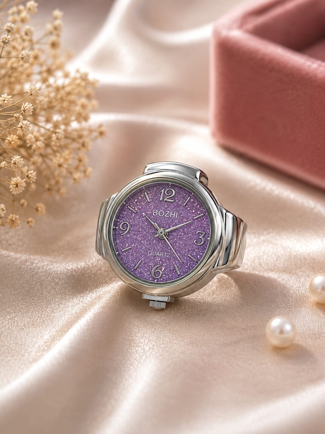 2026/08/1001775471.jpg Royal purple Dial Ring Watche - Image 1