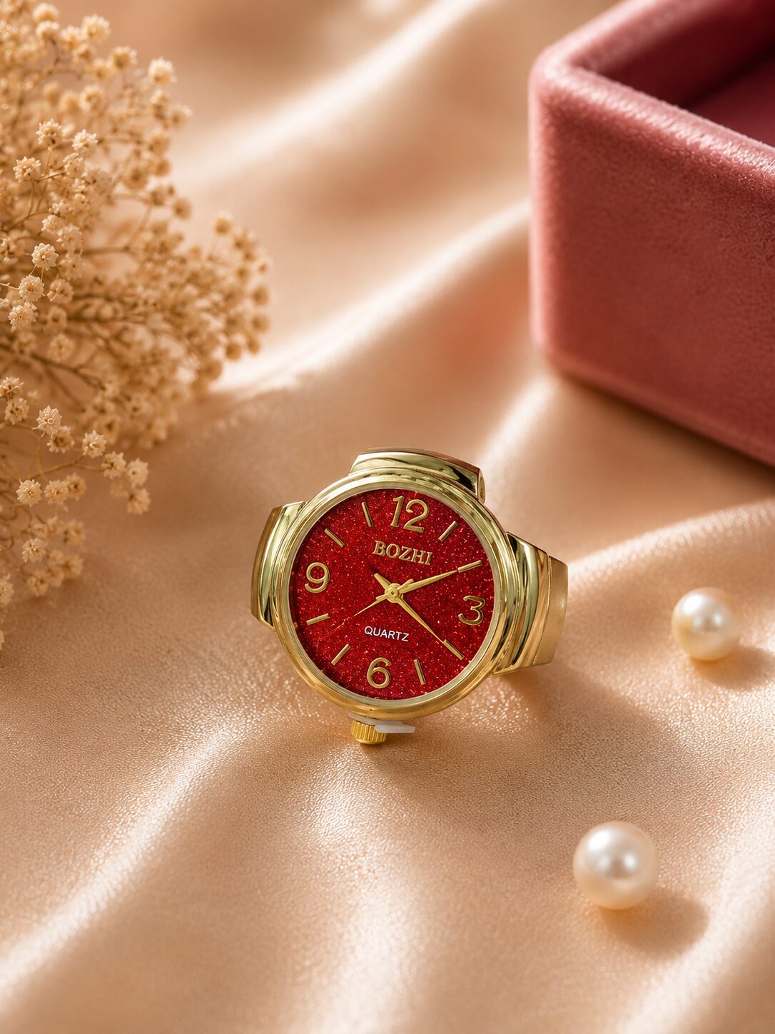 2026/08/1001775477.jpg Royal Red Dial Ring Watch - Image 1