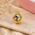 Premium Gold-Tone Vintage Cow Print Watch Ring