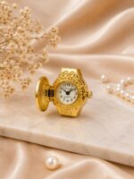Premium Gold-Tone Vintage Cow Print Watch Ring - Image 2