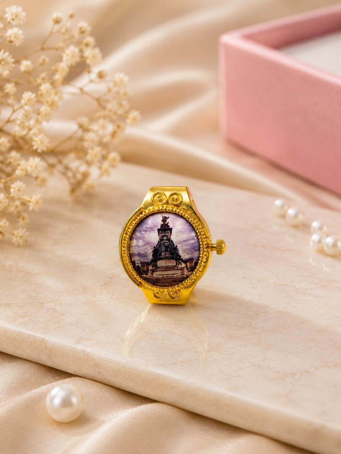 2026/08/1001775495.jpg Premium Gold-Tone Heritage Watch Ring - Image 1