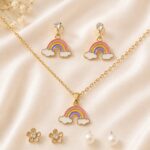 Rainbow Charm Necklace & Earring Set