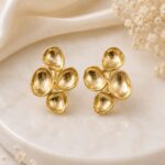 ProductPremium Gold Organic Cluster Stud Earrings | Textured Statement Jewellery