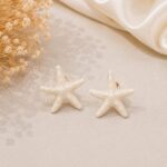 Ivory Starfish Stainless Steel Earrings