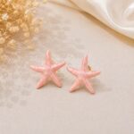 Pink Starfish Stainless Steel Earrings