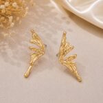 Elegant Gold-Tone Leaf Drop Earrings