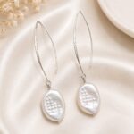 Silver Pearl Long Threader Earrings